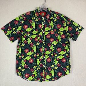 Brist MFG Shirt Mens M Multicolor Floral HOP HUT Short Sleeve Havaiian Button Up